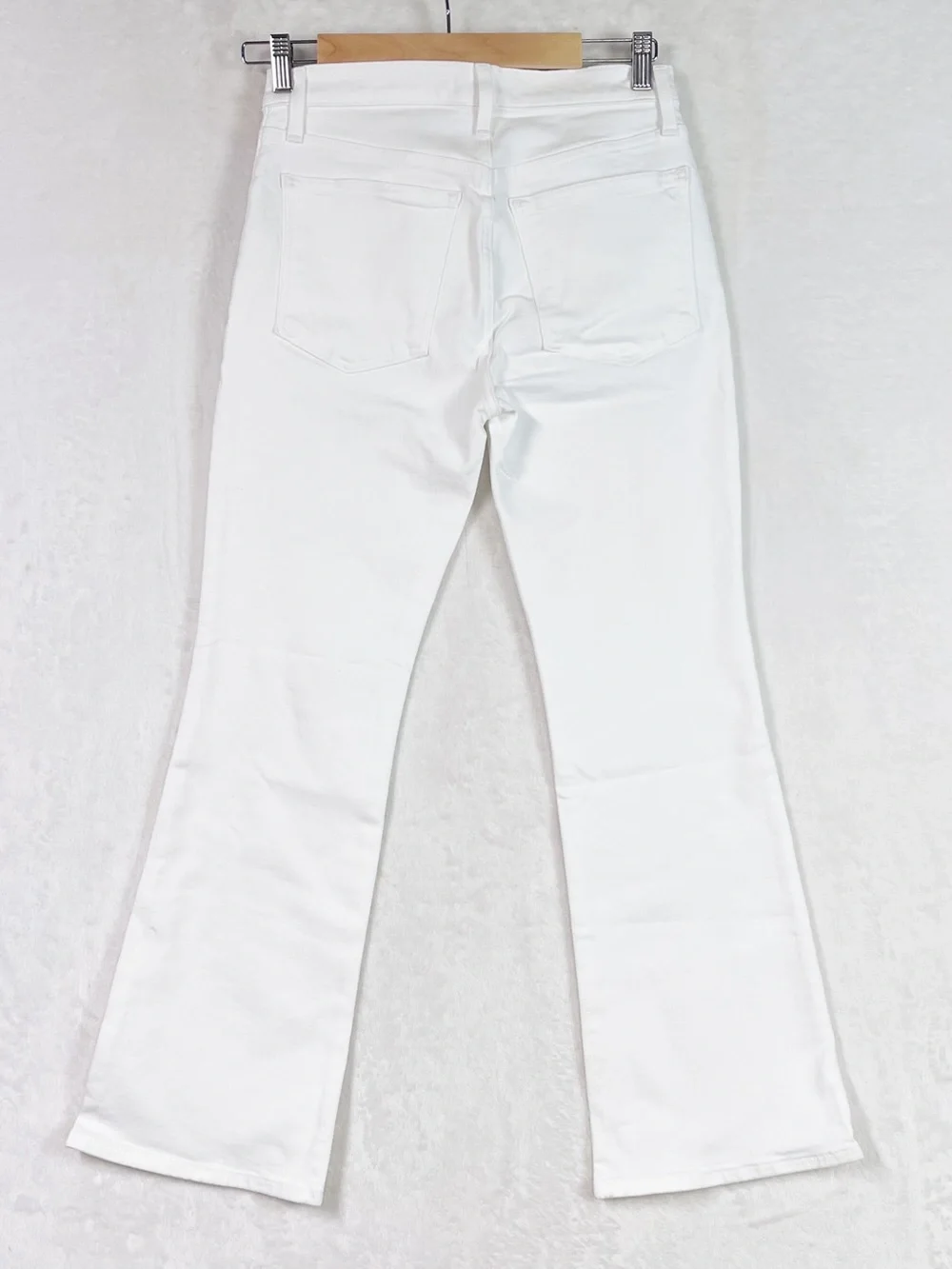 Madewell The Flare Crop Jean in Super Stretch Denim Tile White Mid Rise 27 NWT